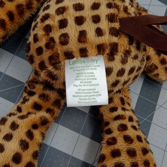 Lambs & Ivy Safari Express Giraffe Plush Stuffed Animal Spotted Fringe Plushie - Picture 6 of 7